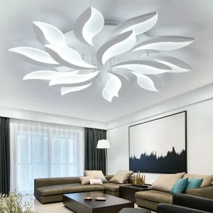 TOMAX 118CM/46INCH Acrylic Cyclone Flush Mount Chandelier Light for Dining Room Bedroom Living Room