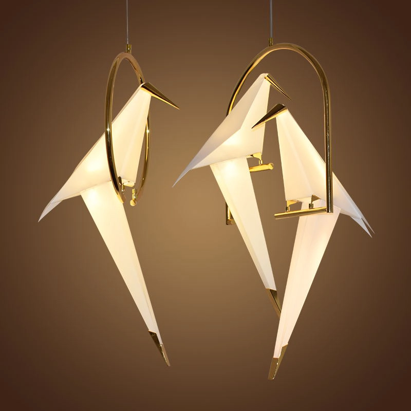 TOMAX Modern Paper Crane Metal Chandelier