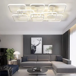 TOMAX 100CM/39 INCH Modern LED Ceiling Lights Fixture White Dimmable Chandelier