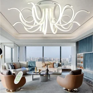 TOMAX 80CM/31INCH Modern Ceiling Light,150W Dimmable LED Flush Mount Ceiling Light Fixture with Remote Control