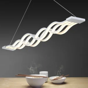 TOMAX 100CM/39INCH Modern Wave Chandelier  Adjustable Suspended Light for Kitchen Island Dining Room  Lounge