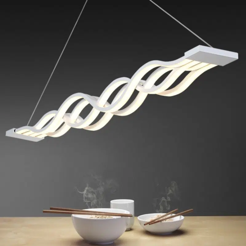 TOMAX 100CM/39INCH Modern Wave Chandelier  Adjustable Suspended Light for Kitchen Island Dining Room  Lounge