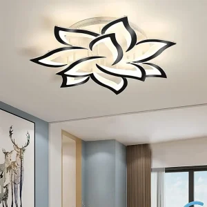 TOMAX 120CM/47INCH Black Ceiling Light Dimmable Modern Embedded LED Chandelier Metal Acrylic Petal Chandelier (Copy)