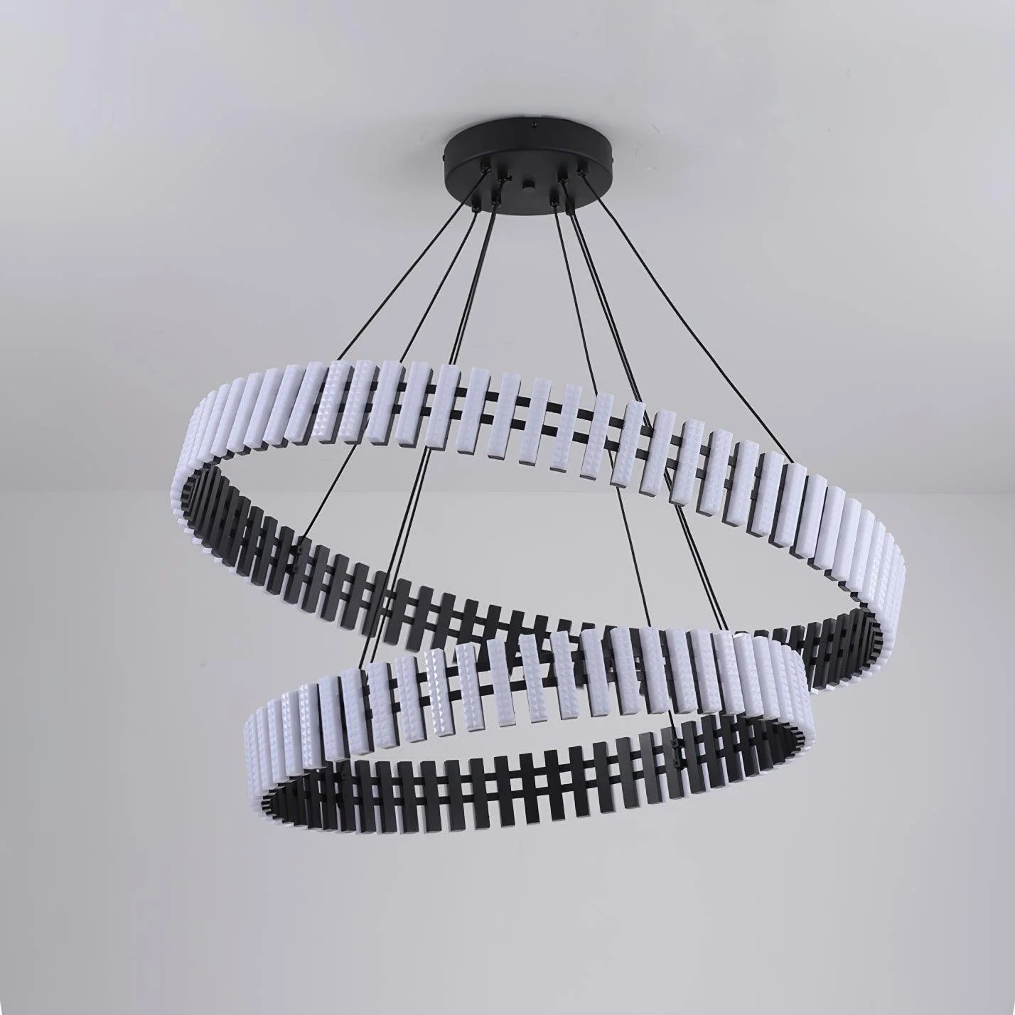 TOMAX 80CM/31INCH Modern Living Room Chandelier Lighting Round Atmospheric LED Chandeliers