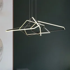 TOMAX 160CM/63INCH Modern Luxury Stainless steel Polygonal LED Chandelier