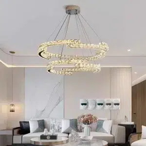 TOMAX 90CM/35INCH Contemporary Remote LED Light  Tri-Color Adjustable Chandelier for Living  Dining