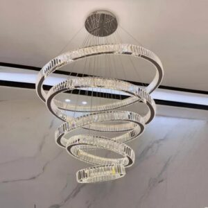 TOMAX  100CM/39INCH  Modern  minimalist Tricolor Dimming LED Ceiling Pendant Light Fixture Restaurant Hanging Lamp  With Remote Control