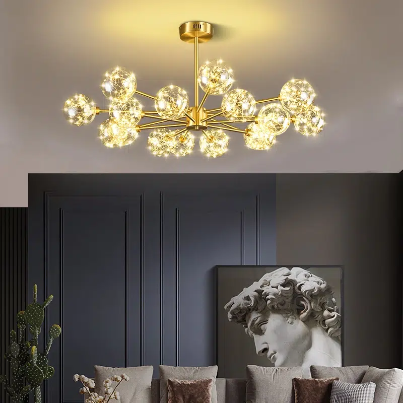 TOMAX 100CM/39INCH Modern three-tone lighting creative chandelier light luxury living room chandelier