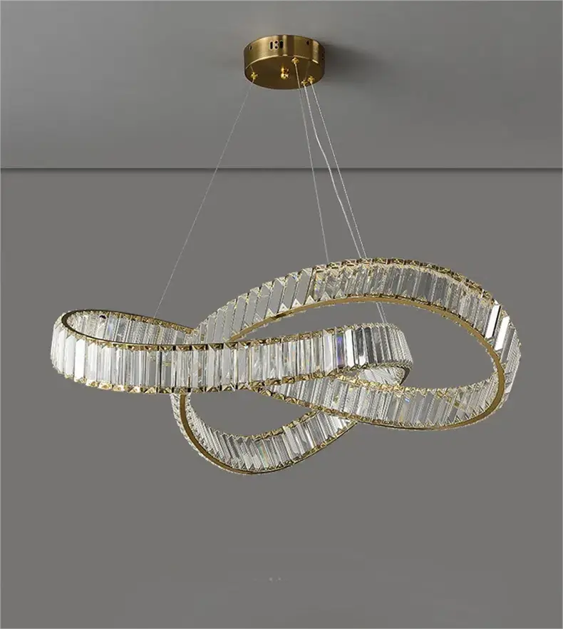 TOMAX 100CM/39INCH Crytal Chandeliers Unique PendantLight Fixturegold Chandelierwith K9 Crystal