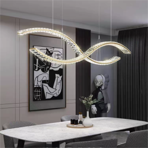 TOMAX 120CM/47INCH Gold and crystal chandelier hanging lamps for kitchen dining room with crystal chandelier