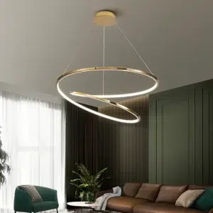 TOMAX 100CM/39INCH Stainless steel pendant lamps plus tricolor changeable function adjustable  chandelier