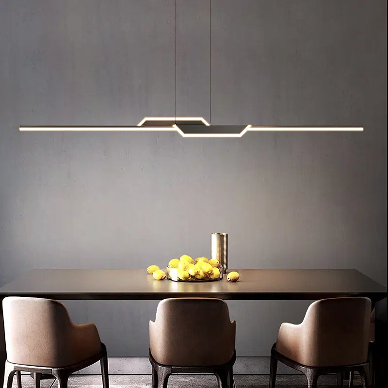 TOMAX 120CM/47INCH Black pendant light kitchen lamps plus remote control led lighting dimmable