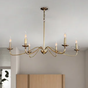 TOMAX  106CM/42INCH Retro Brass Chandelier  Elegant Statement Light for Living room Farmhouse