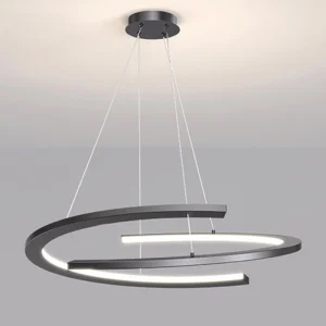 TOMAX 100CM/39INCH Black led dimmable living room pendant aluminum light kitchen island lighting