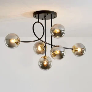 TOMAX 90CM/35INCH Opal White Modern Flush Mount Kitchen Island Ceiling Light Fixture Dinning Room