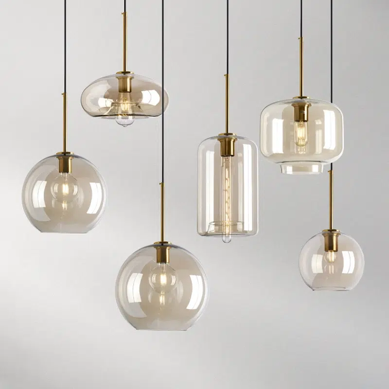 TOMAX 30CM/12INCH Single Amber Glass Pendant lamps Modern Industrial Hanging lighting fxiture Kitchen Island