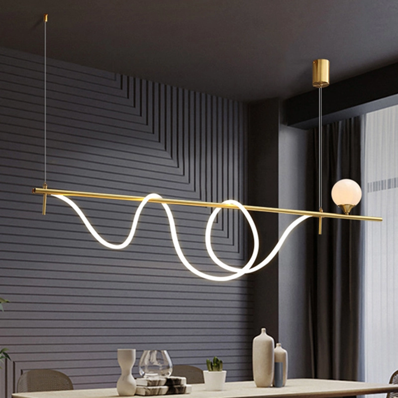 TOMAX 150CM/59INCH LED Dimmable Pendant Lighting Island Lights Long Dinning Table