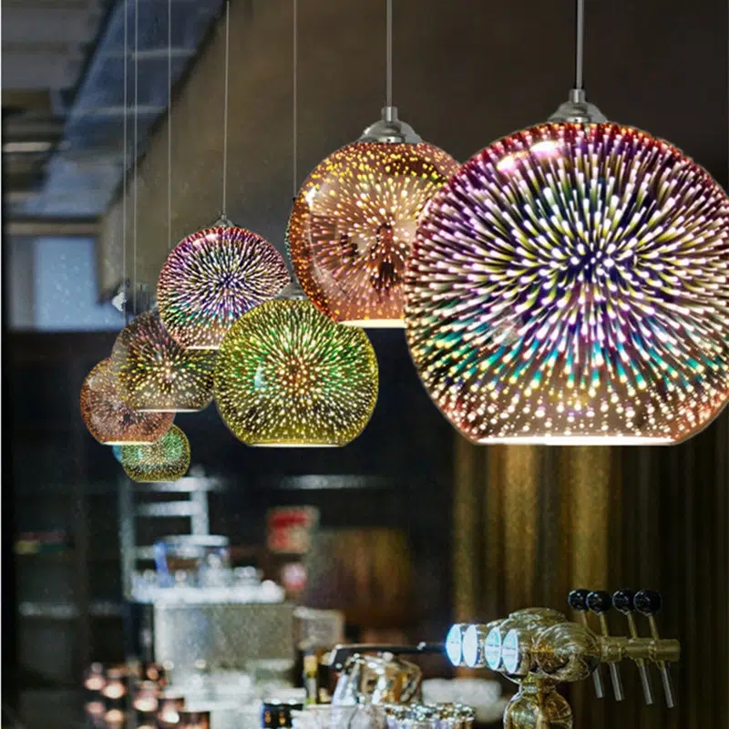 TOMAX 30CM/12INCH LED Firework 3D Star pendant lamp Effect Colorful Hanging lighting Coffee Shop