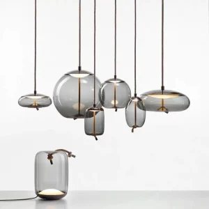 TOMAX 30CM/12INCH Smoke Grey Pendant Lighting for Kitchen Single Light  Island Hanging lamp