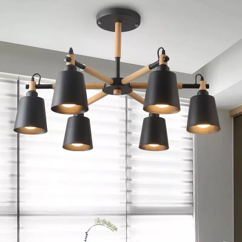 TOMAX Simple LED Macaron wooden living room bedroom pendant light