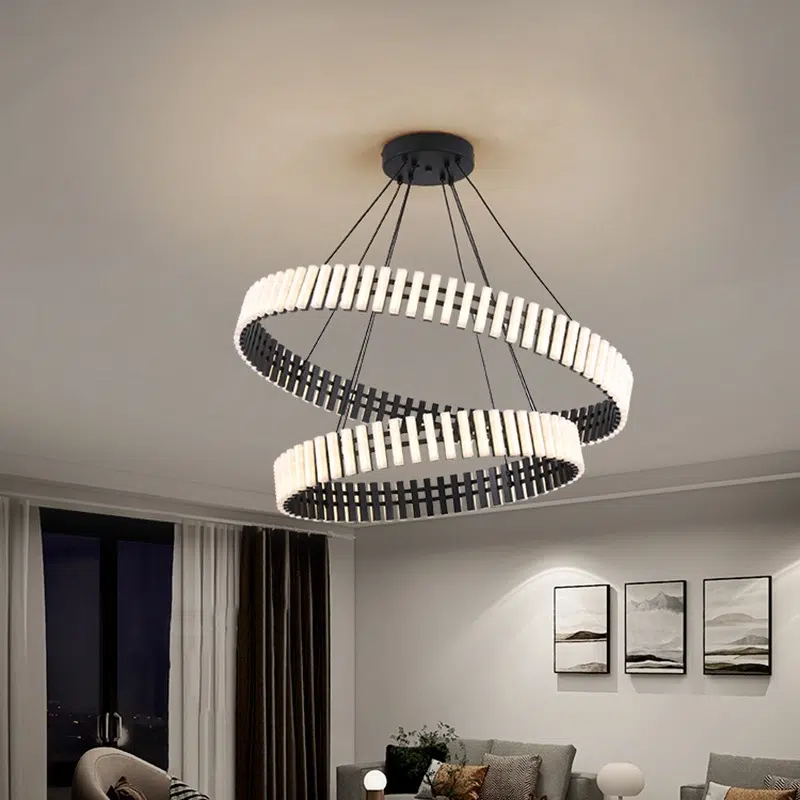 TOMAX 100CM/39INCH Nordic style atmospheric ring piano chandelier is suitable for living room and dining room