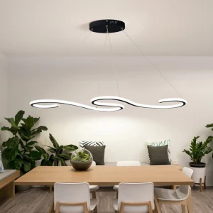 TOMAX 100CM/39INCH Simple dimmable LED pendant light with remote control for kitchen island living room
