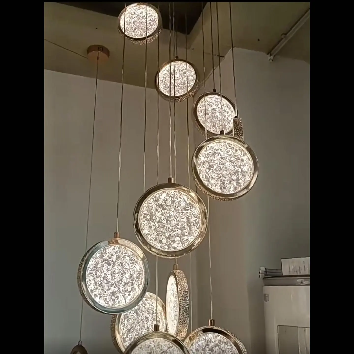 TOMAX 50CM/20INCH Simple stair chandelier loft duplex villa crystal lamp