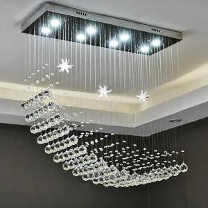 TOMAX 80CM/31INCH Modern warm chandelier restaurant living room crystal lamp