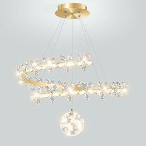 TOMAX 80CM/31INCH Modern dimming LED crystal lamp living room bedroom dining room chandelier