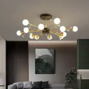 TOMAX 36INCH Flower Shade Glass Bubble Ceiling light Master Bedroom