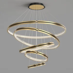 TOMAX Living room chandelier simple round duplex staircase dining room lamp