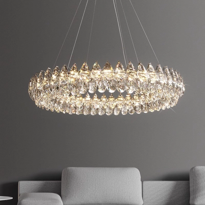 TOMAX 100CM/39INCH Creative light luxury crystal high-end villa living room lamp