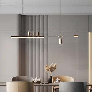 TOMAX 150CM/59INCH  LED Dimmable Luxury Linear Oversized Hanging Lighting Kitchen Island