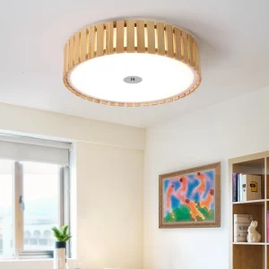 TOMAX 57CM/22INCH Wood Nordic Style Ceiling Semi-Flush Ceiling Lights Living Room