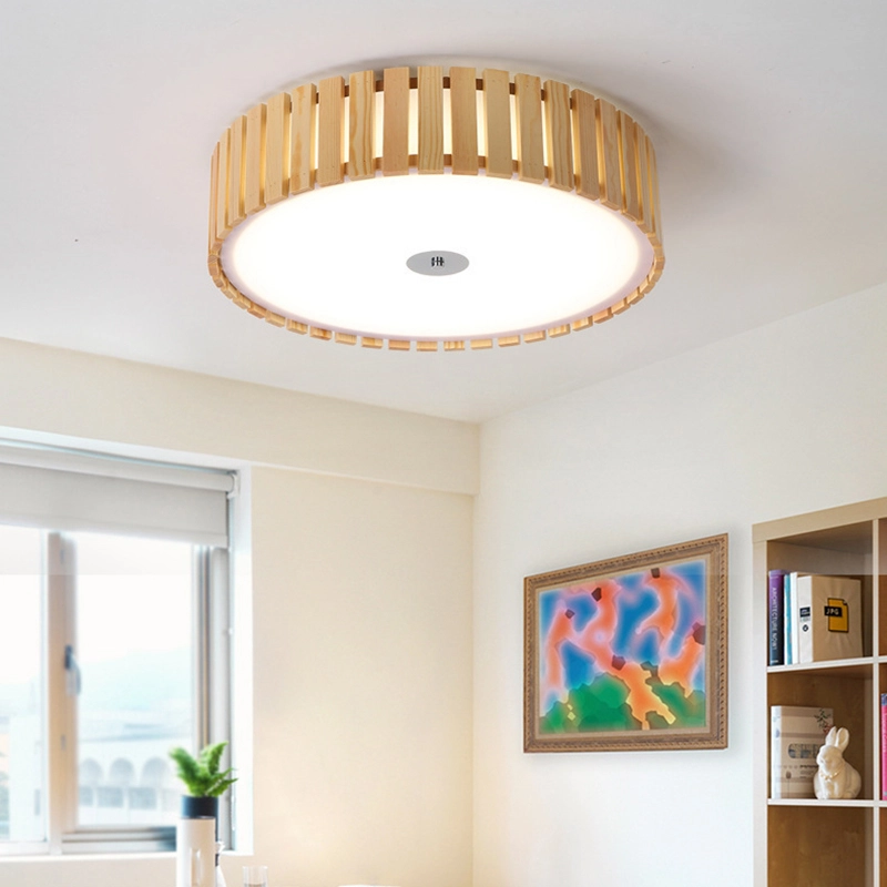 TOMAX 57CM/22INCH Wood Nordic Style Ceiling Semi-Flush Ceiling Lights Living Room