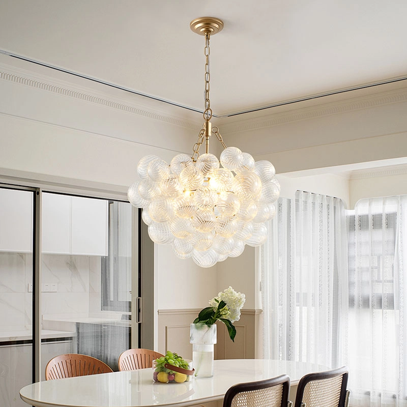 TOMAX 50CM/20INCH Golden glass ball chandelier suitable for living room foyer dining room