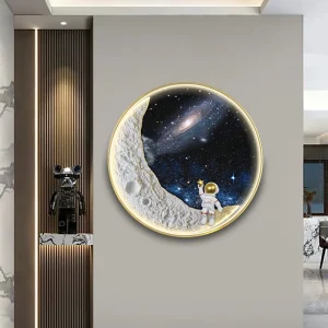 TOMAX 60CM/24INCH Modern light luxury LED globe luminous entrance hallway decoration painting