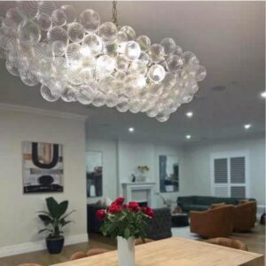 TOMAX 130CM/51INCH Luxury Glass Bubble Large Chandelier for Christmas Dining Room