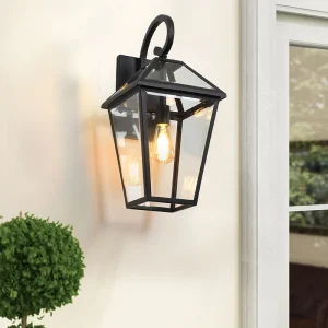 TOMAX 30.5CM/12INCH Vintage outdoor porch wall light black rust-proof aluminum modern outdoor wall light