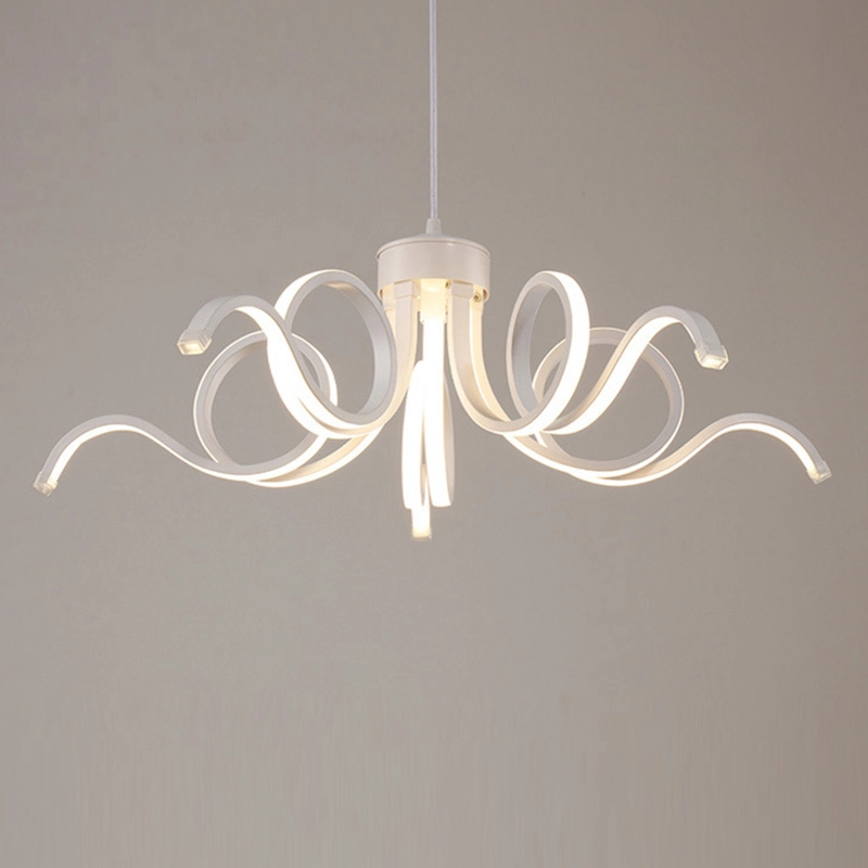 TOMAX 65CM/26INCH Modern Aluminum White Octopus Shade Pendant lighting Dimmable