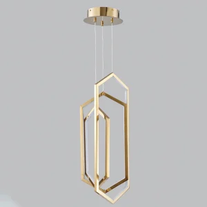 TOMAX 65CM/26INCH Luxury Gold Hexagonal Pendant Lamps Dimmable Bedroom Kitchen