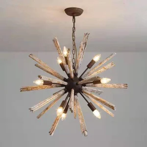 TOMAX 72CM/28INCH Country retro distressed wood pendant lamps suitable for living and dining rooms