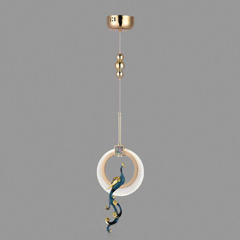 TOMAX 18CM/7.1INCH Phoenix Aluminum Pendant Lighting Acrylic Shade Gold Finish Bedside Wall Sconce