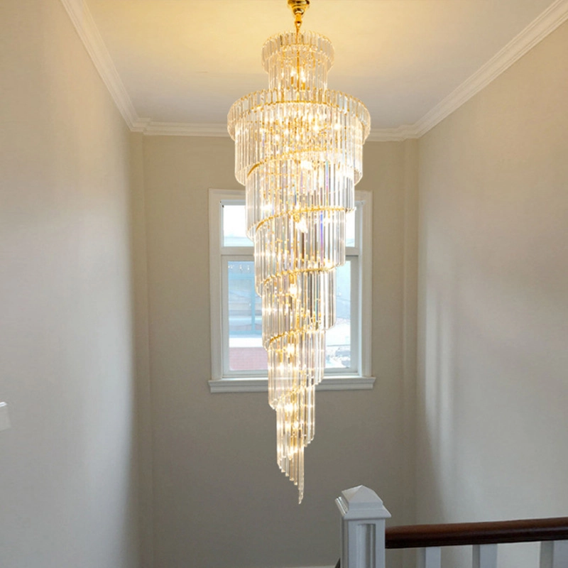TOMAX 300CM/118INCH Crystal Glass Large Center light for Hall Ceiling Foyer