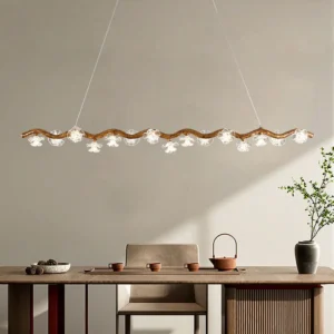 TOMAX 160CM/63INCH Organic Style Tree Branching Large Linear Chandelier Christmas Kitchen Island