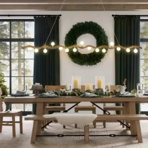 TOMAX 160CM/63INCH Tree Branch with Flowers Large Linear Chandelier  Pendant Lighting  Kitchen Island