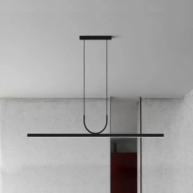 TOMAX D180CM/71INCH Black Aluminum Linear Pendant Light for Kitchen Island Bar Counters