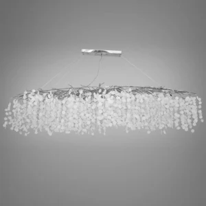 TOMAX L180CM/71INCH Modern Crystal Tree Branch Chandelier Chrome Linear Art Deco Hanging Pendant Light