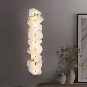 TOMAX 92CM/36INCH Aesthetic Alabaster Spliced Wall Sconce Dimmable Bedside Lighting for Bedroom