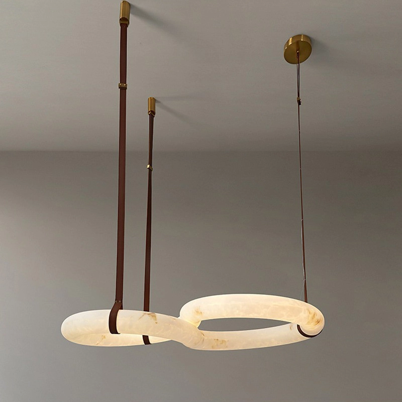 TOMAX D150CM/59INCH Alabaster Twist Pendant Chandelier Mobius Strip Design for Dining Room